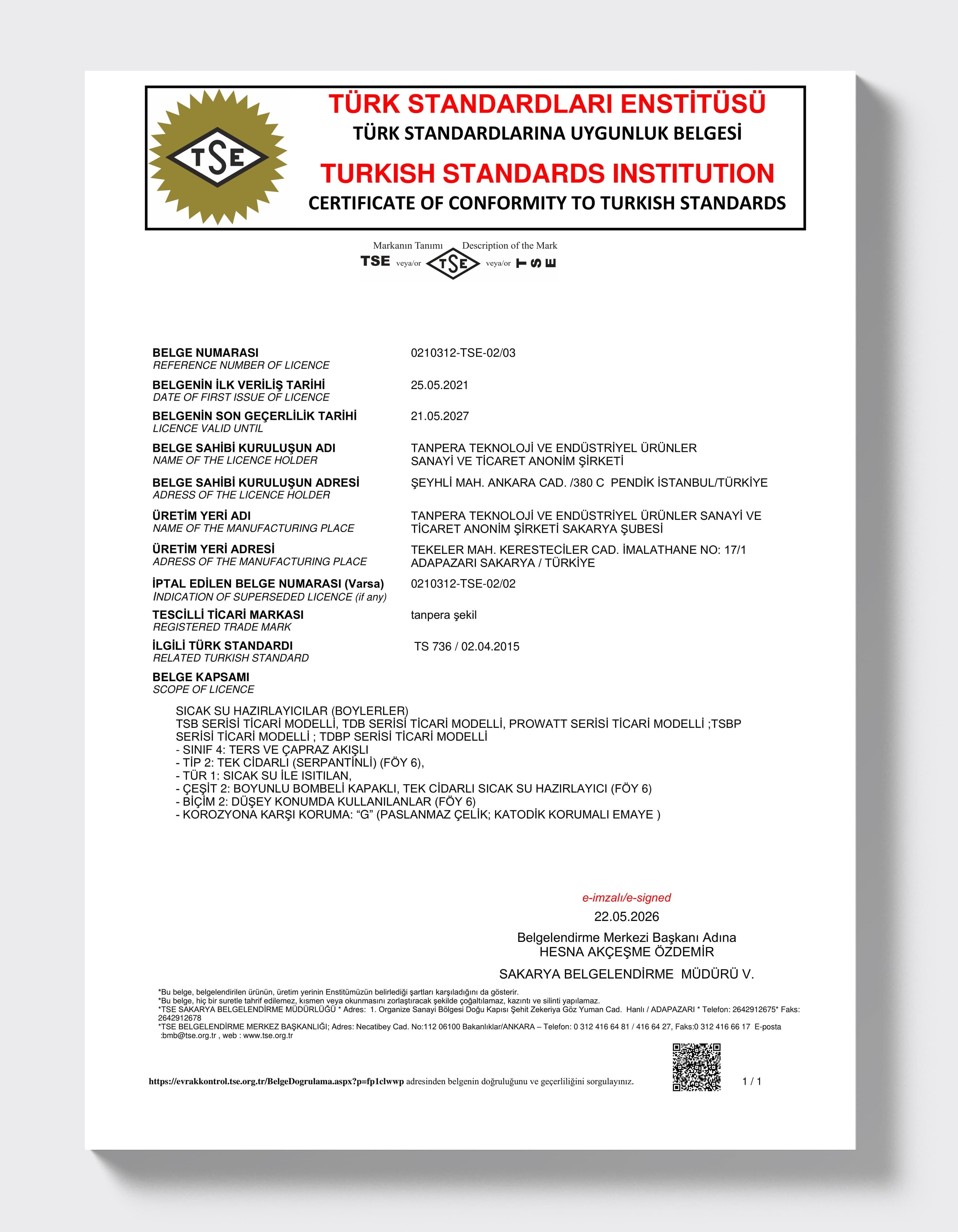 TSE 736 — Boiler